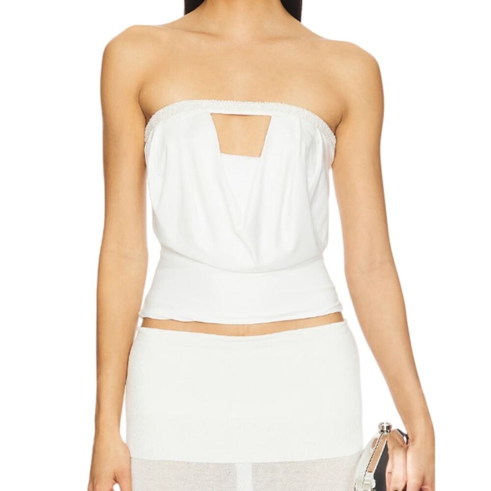 Superdown Bea Tube Top in White, Size S